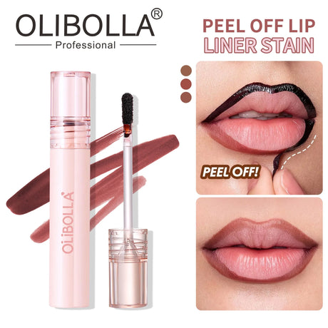 Peel Off Lip Stain Reveal Long Lasting Waterproof Matte Lip Contour Tint Transfer Proof Non-stick Cup Plump Look Lip Gloss
