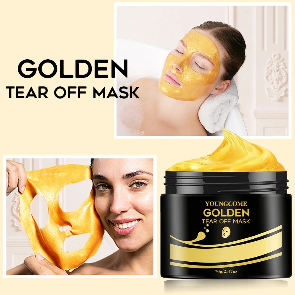24K Gold Tear Off Mask Deep Cleansing Remove Blackheads Firming Skin Oil-Control Whitening Skin Care Moisturizing Masks