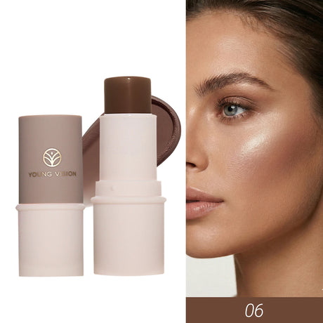 YOUNG VISION Face Contour Highlighter Stick, Dual-Ended Cream Concealer Shading Stick for Nose, Collarbone, Natural 3D Makeup