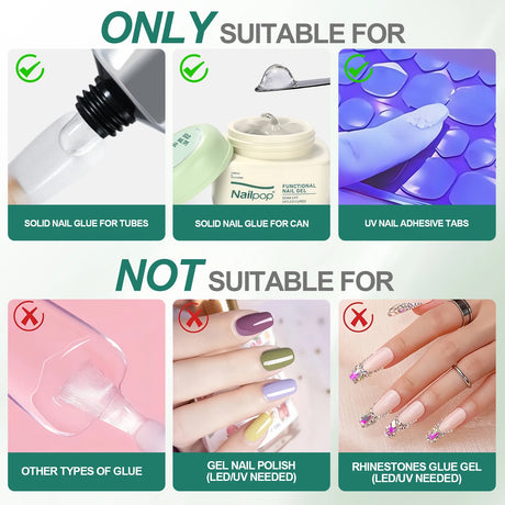Nailpop 60ml Nail Remover Spray For Press On Nails False Nail Tips Type UV Soak Off Solid Adhesive Fake Nail Removing Nail Art