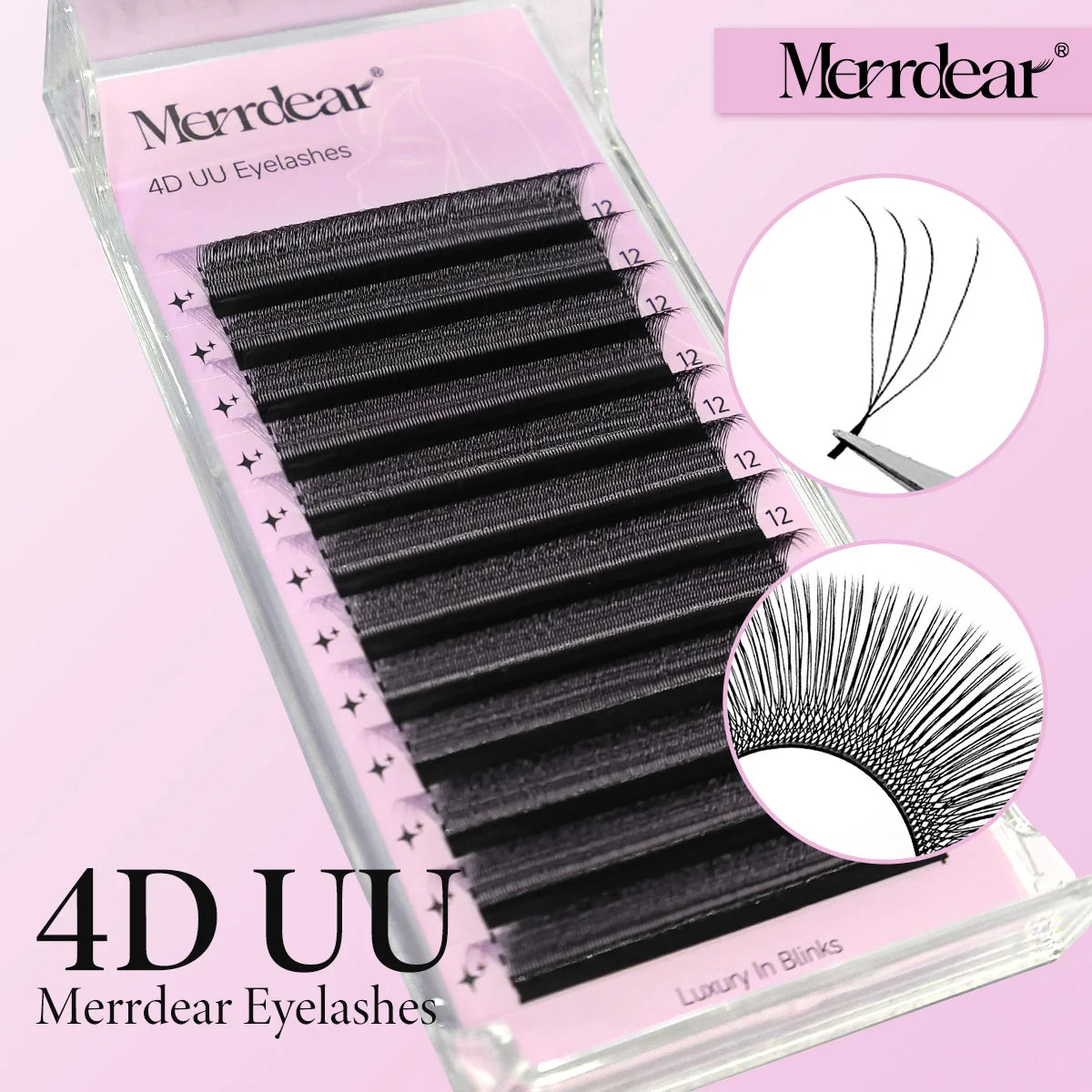 Merrdear C/D U-Shaped 2D/3D/4D/5D/6D Mix 8-15MM False Eyelashes Professional Handmade Natural Volume Lashes Supplies