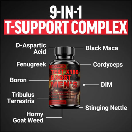 Natural Male Test Booster Capsules, Supports Healthy T Levels, Vitality, Stamina, Muscle Strength & Sustained Daily Energy