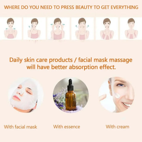 24K Electric Face-Lifting Rose Gold Stick T-Shaped Tacial Massager Skin Tightening Electric Beauty Instrument