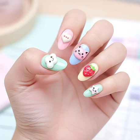 3D Silicone Gel Nail Art Molds Lovely Animals Stars Shapes DIY Resin Button Charms Nail Art Decoration Manicure Tool Supplies