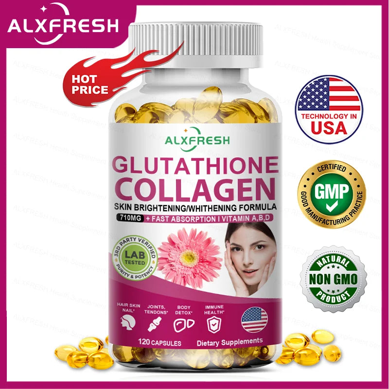 Hydrolyzed Collagen Glutathione Biotin MSM Vitamins Capsule Nutritional Supplement for Antioxidant Skin aging Hair Nail Health