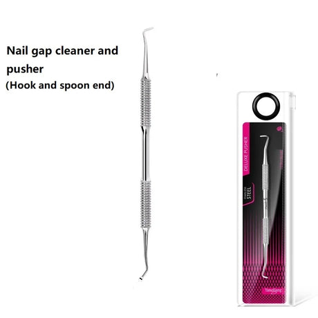 Quality Steel Hook Type Cuticle Pusher Nail Polish Remover Nail Gel Scraper Pedicure Pusher Manicure Podiatry Nail Art Tool