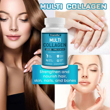 Multi Collagen - Nourishes The Skin, Slows Down Aging, Promotes Healthy Hair, Strong Nails, and Improves Intestinal Digestion