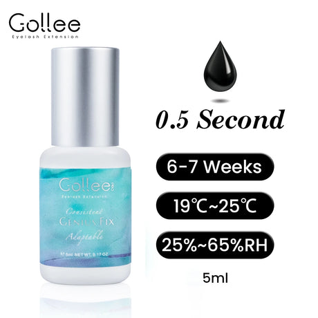 Gollee 0.5s Fast Dry Lash Adhesive Long Lasting 6-8 Weeks Eyelashes Glue for Eyelash Extensions No Irritation Glue Makeup Tools