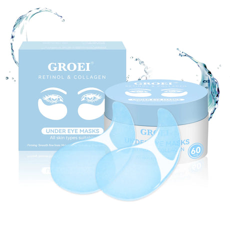 60pcs Retinol Collagen Eye Mask Anti Dark Circles Directed Against Eye Bags Moisturizing Lifting Firming Eye Patches Skin Care