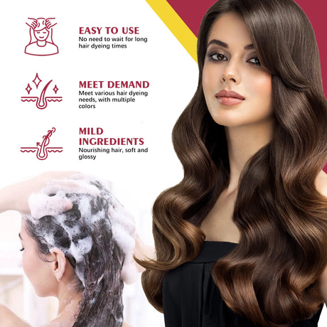 5Colors Hair Dyeing Shampoo 3in1 Rapid Hair Dyeing Repair Dry Cleaning Nourishing Hair Roots Restoration Coloring Black Shampoo