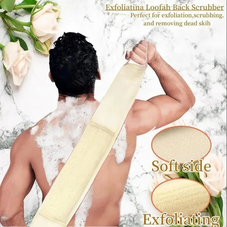 Loofah Sponge for Bathing, Long Strip for Back Scrubbing