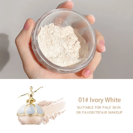 MackAndy Air-Feel Long-lasting Ballet Setting Powder, Oil-control, Waterproof, Invisible Pore Loose Powder Valentine's Day Gift