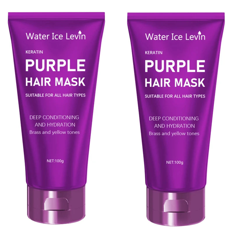 Purple Hair Mask - For blonde, platinum, bleached, silver, gray, ash, and brass-toned hair - Removes yellow tones and conditions dry, damaged hair - Cruelty-free and vegan