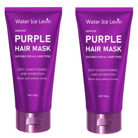 Purple Hair Mask - For blonde, platinum, bleached, silver, gray, ash, and brass-toned hair - Removes yellow tones and conditions dry, damaged hair - Cruelty-free and vegan
