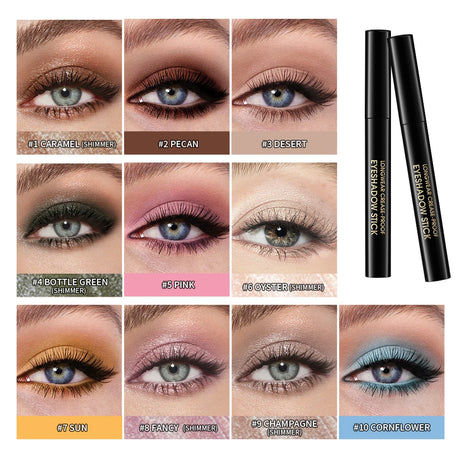 Eyeshadow Liner Sticks Matte Shimmer Waterproof Metallic Glitter