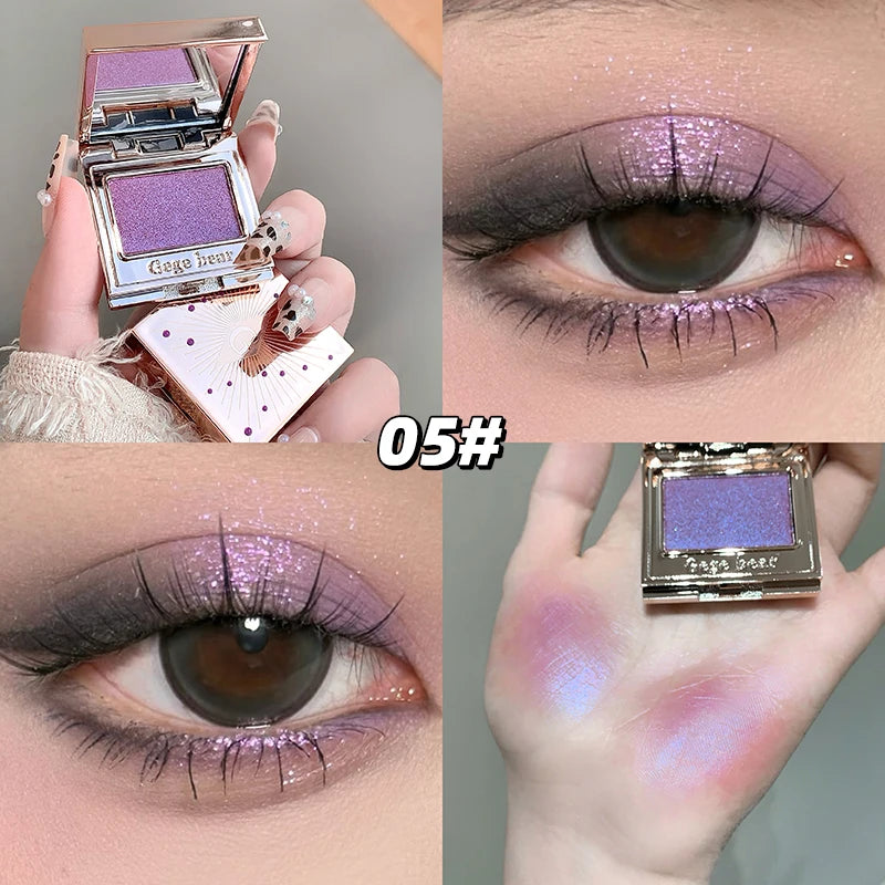 Gemstone Shining Single-color Eyeshadow Diamond Glitter Pearlescent Highlighter Powder Makeup Lasting Shiny Eye Shadow Palette
