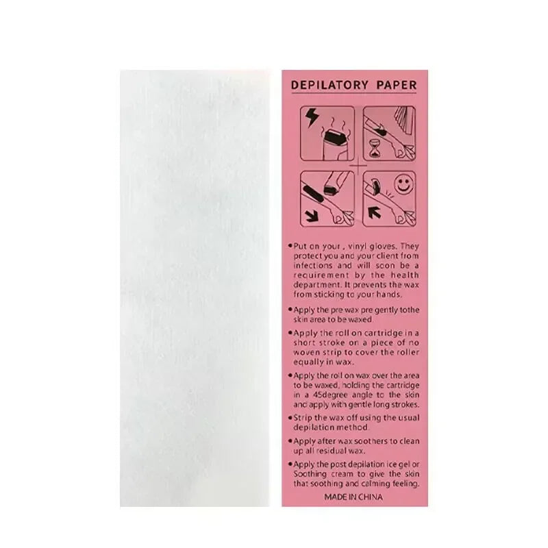100pcs /1pack Removal Nonwoven Body Cloth Hair Remove Wax Paper Rolls High Quality Hair Removal Epilator Wax Strip Paper