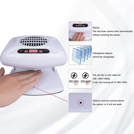 LINMANDA Air Nail Art Dryer With Automatic Sensor 300W Timing Warm Cool Wind Air Nail Fan Blow Dryer for Both Hands And Feet