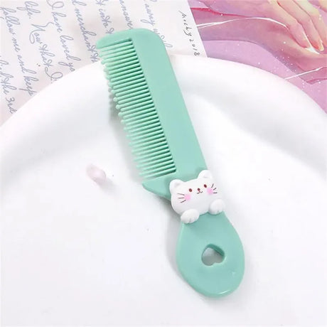 Cartoon Comb Portable Mini Cartoon Baby Rounded Comb Teeth Round Head Smooth Handle Color Toddler's Head Comb for Children