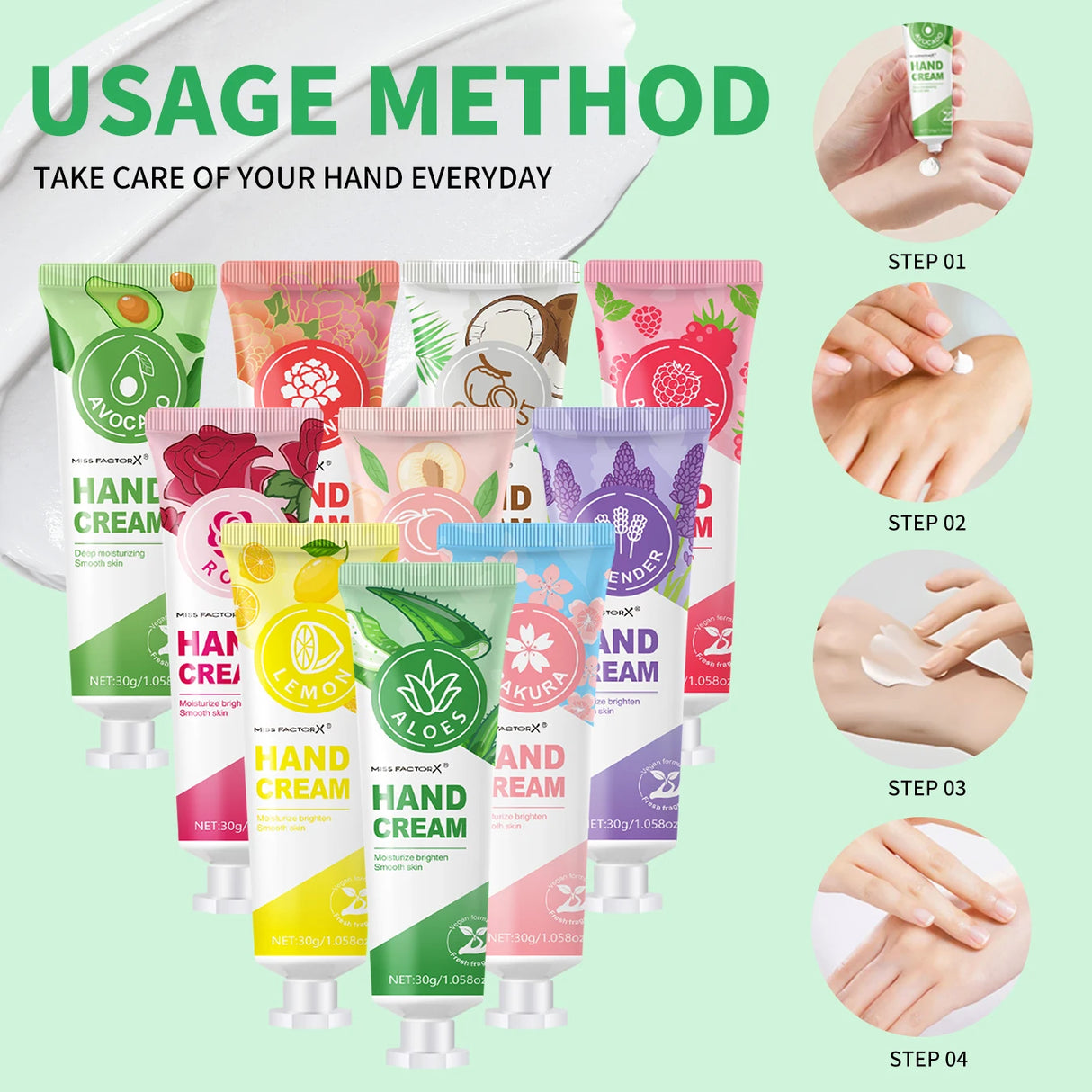 30 Pack Scented Hand Cream Gift Kit, Non Greasy Hydrating Lotion, Daily Hand Care for Home Travel and Holiday Gifts