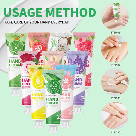 30 Pack Scented Hand Cream Gift Kit, Non Greasy Hydrating Lotion, Daily Hand Care for Home Travel and Holiday Gifts