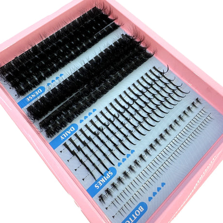 15Rows False Eyelashes Clusters Spikes&Bottom Lashes DIY Manga Cluster Eyelash Extensions Waterproof Individual Lashes Clusters