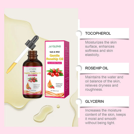 Rosehip Oil for Face Organic Anti-Aging Acne Scar Treatment Fade Fine Line Lifting Firming Moisturizer Wrinkle Reduction Essence