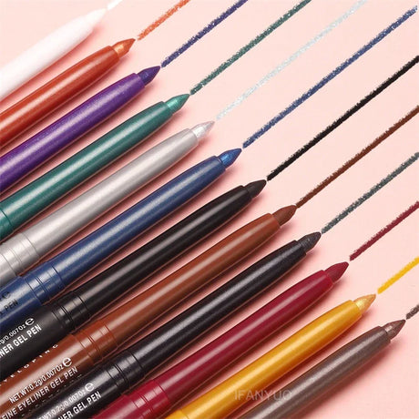 12-Color Fashion Eyeliner Pencil Smokey Punk Style Eye Liner Pen