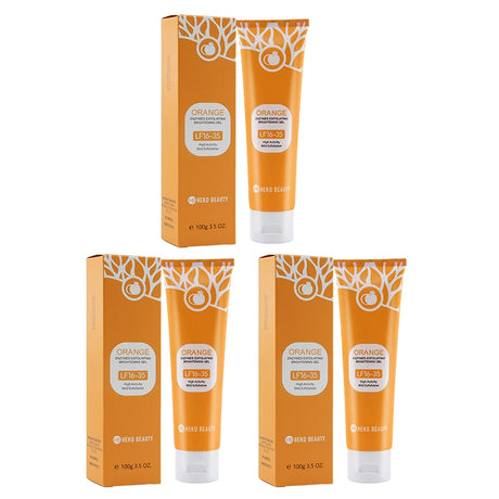 1/2/3pcs Orange Exfoliating Gel For Face, Deeply Cleanses & Moisturizes, Gently Removes Dead Skin & Pilling, Brightening Scrub