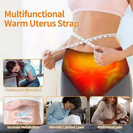 Upgrade Menstrual Period Heating Pad with Vibration Massager Electric Heated Abdomen Wrap for Abdomen Pain & Cramps Relief