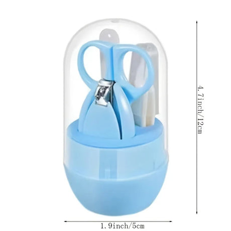 4pcs Infant Baby Clipper Nail Set, Baby Grooming Kit, 4-in-1 Baby Care Set, Baby Nail Clipper, Scissors, File, Tweezer