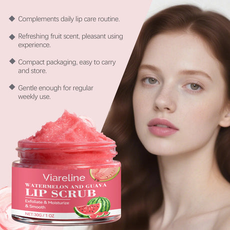 Watermelon Guajava Lip Scrub Natural Fruit Inspired Formula Smoothing Brightening Care For Dry Cracked Lip Repair K-Beauty Care