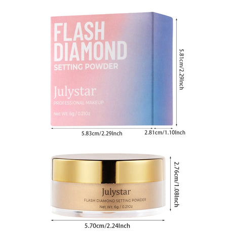 Diamond Glitter Loose Powder 6 Colors Pearlescent Oil Control Mineral Powder Face Foundation Cosmetics Lasting Makeup Powder