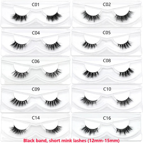Half Lashes Short Mink Eyelashes Fluffy Soft False Eyelashes Wispy Cross Strip Eye Lashes Natural Mink Eyelash Extension Makeup