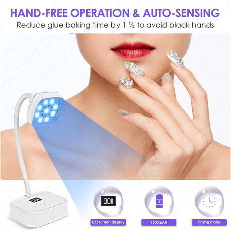Rechargeable Sun UV Led Nail Lamp Professional UV Light for Gel Nails, Mini Nail Dryer LED UV Light Lamp for Nail Art Salon