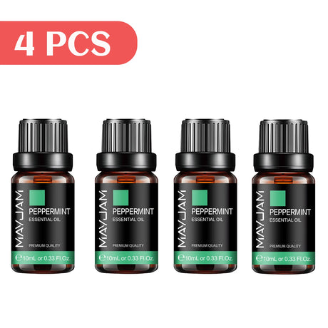 MAYJAM 4 Bottles Essential Oils Jasmine Lavender Eucalyptus Vanilla Sandalwood Frankincense Sweet Orange Patchouli Juniper Oil