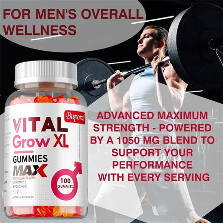 Vital Grow XL Male Gummies - Improve Energy, Endurance, Enhance Male Vitality and Energy, Promote Muscle Growth and Recovery