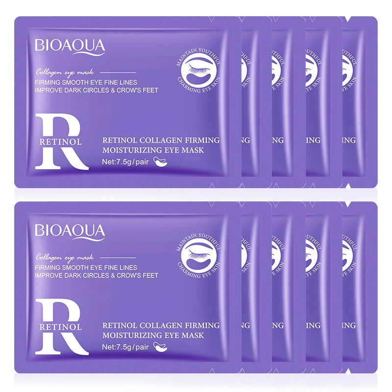 BIOAQUA Retinol Crystal Collagen Eye Mask Anti Dark Circles Anti-Wrinkles Moisturizing Anti-Aging Eye Patches Skin Care