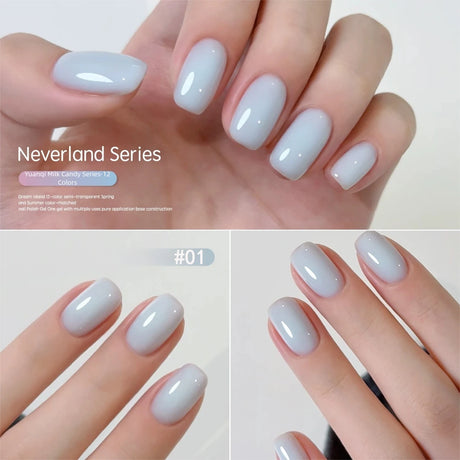 MAINEL 1-12Pcs Fashion Nude Shiny Soak Off UV Gel Nail Gel Polish Cosmetics Nail Art Nails Gel Polish Tips Nail Varnish