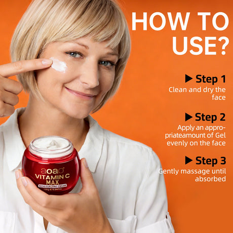 Vitamin C Cream Brighten Skin & Firm, Lock in Moisture for Day and Night Hydration.