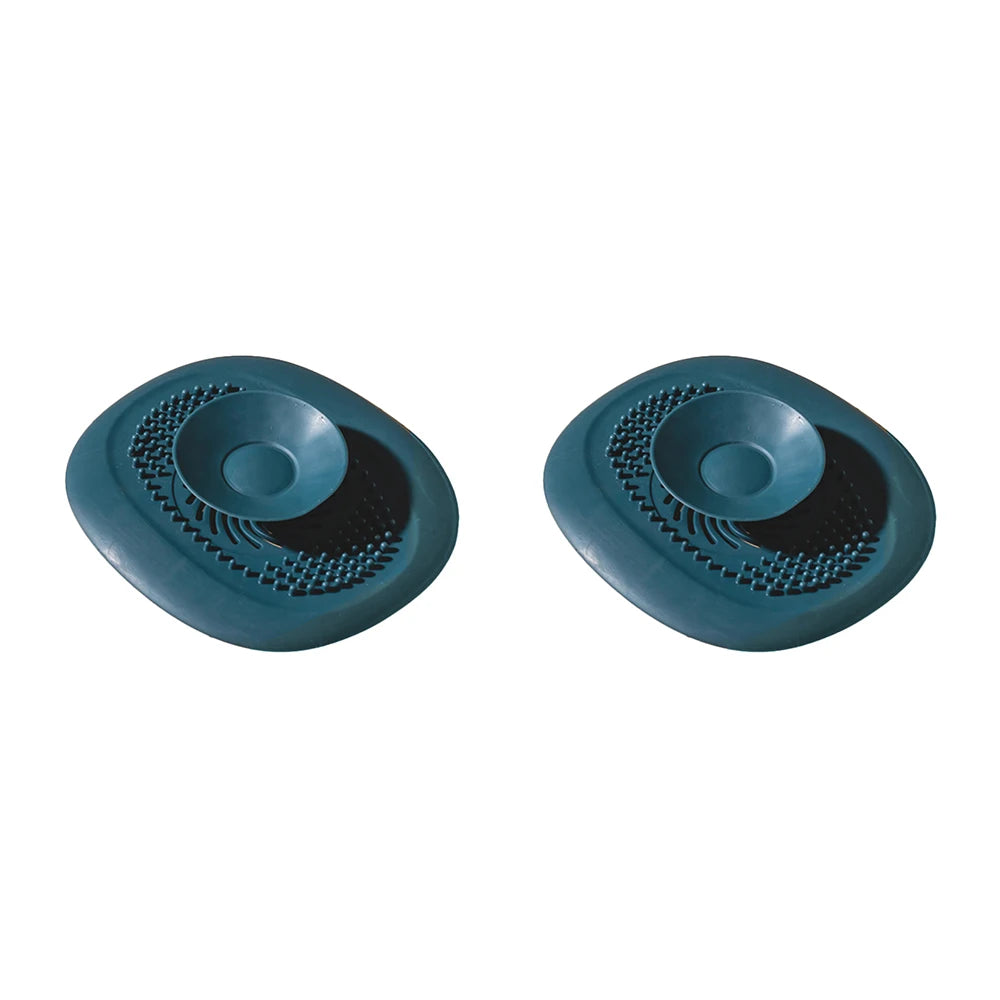2Pcs Bathroom Hair Catcher Stopper Shower Floor Drain Cover Filter Deodorant Anti-clogging Kitchen Sink Plug Drain Strainer