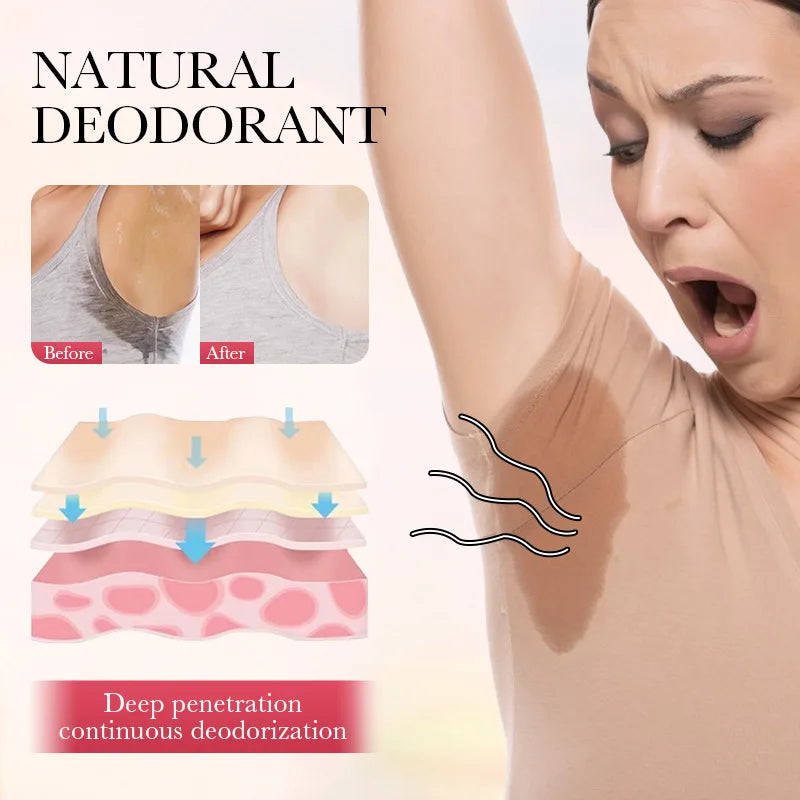 SADOER Women Anti Sweat Deodorant Roller Sweaty Body Armpits Underarm Neck Reduces Odor Skin Care