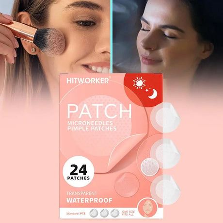 24PCS Microneedle AcnePatch Painlessly Penetrate Acne Patches Blemishes Pimples Covering Patch Daily Unisex Skincare