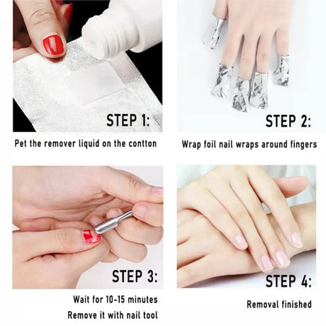 600-Pack Foil Nail Wraps 100/200/ Gel Polish Remover Soak Off