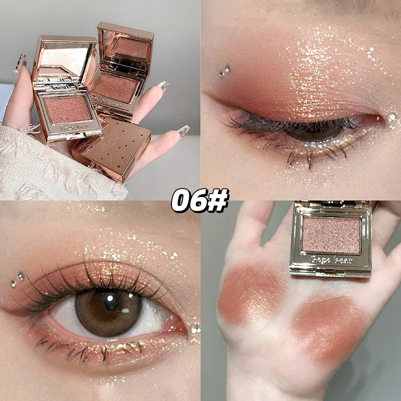Gemstone Shining Single-color Eyeshadow Diamond Glitter Pearlescent Highlighter Powder Makeup Lasting Shiny Eye Shadow Palette