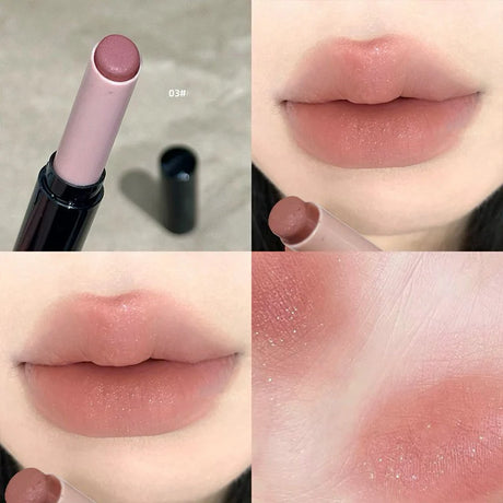 1Pc Matte Red Brown Lipstick Waterproof Matte Shimmer Lipstick Nude Lip Gloss Natural Rouge Balm Long-lasting Makeup Stick