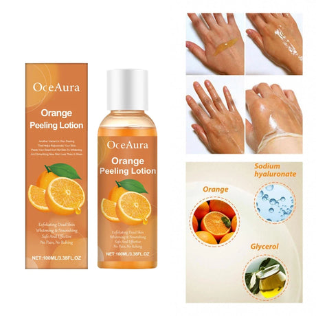 Gentle Peel-off Body Oil, Orange Exfoliating Gel Lotion, Tearable Mask For Dead Skin, Leaves Skin Smooth, Fun Skincare Ritual