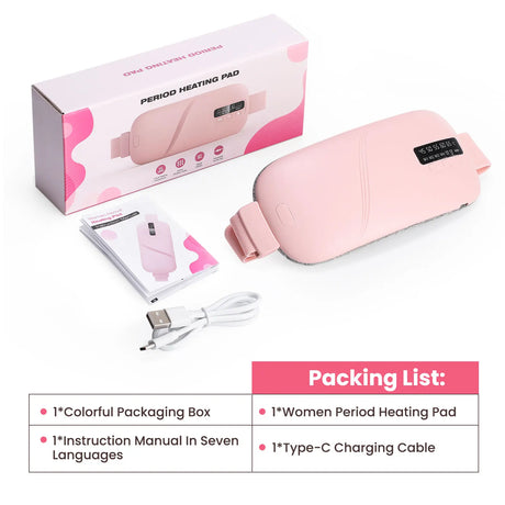 Electric Vibration Abdominal Massager 5 Levels Heating Pad For Menstrual Period Cramps Relief Waist Belly Warm Palace Belt