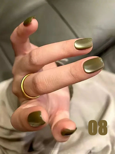 12ml 1-21pcs Brown Gold Cat Eye Gel Nail Polish Hot Selling Winter Whitening Magnet Gel Polish Gold Nails Nail Supplies Nail Art