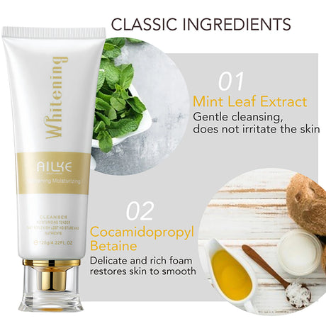AILKE Whitening Anti-wrinkle Freckle Face Cream With Collagen Hyaluronic Acid Rose Skin Care Women Korean Facial Moisturizer Set